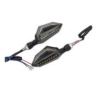 Pizgear LUZ de dirección motocicleta, señal giro, luces diurnas, indicadores señales, intermitentes, 3 cables, ámbar, azul, resistente al agua Luz de señal de giro de motocicleta(2pcs)