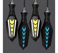 Pizgear Luz de señal giro 2 en 1 doble cara for motocicleta, luz, relé incorporado, intermitente, Universal, M10, resistente al agua Luz de señal de giro de motocicleta(4 white)