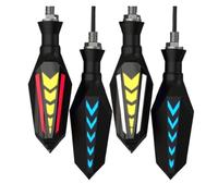 Pizgear Luz de señal giro 2 en 1 doble cara for motocicleta, luz, relé incorporado, intermitente, Universal, M10, resistente al agua Luz de señal de giro de motocicleta(2 red 2 white)