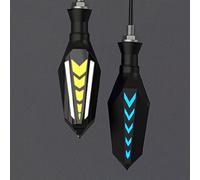 Pizgear Luz de señal giro 2 en 1 doble cara for motocicleta, luz, relé incorporado, intermitente, Universal, M10, resistente al agua Luz de señal de giro de motocicleta(2 white)