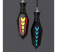 Pizgear Luz de señal giro 2 en 1 doble cara for motocicleta, luz, relé incorporado, intermitente, Universal, M10, resistente al agua Luz de señal de giro de motocicleta(2 red)