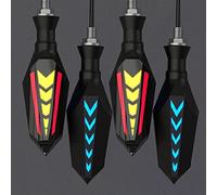 Pizgear Luz de señal giro 2 en 1 doble cara for motocicleta, luz, relé incorporado, intermitente, Universal, M10, resistente al agua Luz de señal de giro de motocicleta(4 red)