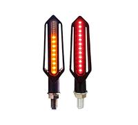 Pizgear Luz de señal giro 24LED for motocicleta, luz intermitente freno, circulación diurna, relé DRL, iluminación parada Luz de señal de giro de motocicleta(2PCS Red)