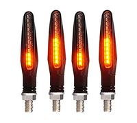 Pizgear Luz intermitente for motocicleta 12 * 335SMD, trasero, de agua corriente IP68, luces intermitentes flexibles for Luz de señal de giro de motocicleta(4 Pcs Yellow)