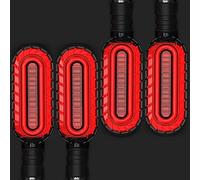 Pizgear LUZ Luz de señal giro Señales parada motocicleta DRL Intermitente agua corriente 2 en 1 Lámpara trasera intermitente freno universal M10 Luz de señal de giro de motocicleta(NEW 4 PCS Red)