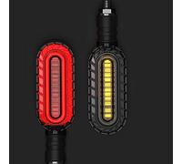 Pizgear LUZ Luz de señal giro Señales parada motocicleta DRL Intermitente agua corriente 2 en 1 Lámpara trasera intermitente freno universal M10 Luz de señal de giro de motocicleta(NEW 2PCS Red)
