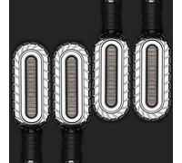 Pizgear LUZ Luz de señal giro Señales parada motocicleta DRL Intermitente agua corriente 2 en 1 Lámpara trasera intermitente freno universal M10 Luz de señal de giro de motocicleta(NEW 4 PCS White)