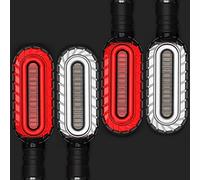 Pizgear LUZ Luz de señal giro Señales parada motocicleta DRL Intermitente agua corriente 2 en 1 Lámpara trasera intermitente freno universal M10 Luz de señal de giro de motocicleta(NEW 2Red 2White)