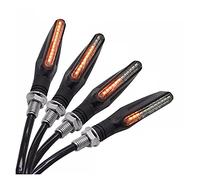 Pizgear Luz parpadeante Universal de agua corriente indicadores señal giro for motocicleta intermitentes lámpara luz ámbar Flexible 12V Luz de señal de giro de motocicleta(4pcs)