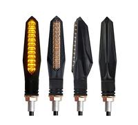 Pizgear Luz Universal de señal giro for motocicleta, flecha que fluye, lámpara ámbar, señales intermitentes, luz freno, indicadores Luz de señal de giro de motocicleta(4PCS)