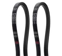 Pizgear Mapa de abastecimiento 2 Correas trapezoidales B-737Li, Correa de transmisión de 737 mm, sección B, Caucho, for transmisión de Potencia Correa del Sistema de transmisión del cortacésped(Black