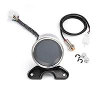 Pizgear Medidores multifuncionales for motocicletas Instrumentos Cuentakilómetros digital for Velocímetro Tacómetro Indicador de nivel combustible LUZ Velocímetro para motocicleta(With sensor)