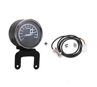 Pizgear Medidores multifuncionales Instrumentos Odómetro digital for motocicleta Tacómetro Indicador de velocidad nivel combustible LUZ Redonda 12000 rpm Velocímetro para motocicleta(With sensor 1)