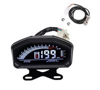 Pizgear Pantalla LCD for motocicleta Indicador de luz de fondo digital Velocímetro Cuentakilómetros Velocímetro Medidor YG 150 YG150-23 Universal Velocímetro para motocicleta(Meter with bracket)