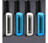 Pizgear Señales de giro luz, intermitente for motocicleta, relé incorporado, señales parada, indicador universales for Luz de señal de giro de motocicleta(2 White 2 Blue)