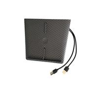 Pizgear Soporte for teléfono con Cargador inalámbrico de Fibra de Carbono QC3 con Dos Puertos USB, Accesorios for Consola Central de teléfono 11 Cargador para Coche(Carbon Fiber)
