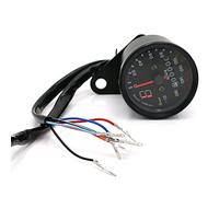 Pizgear Velocímetro for motocicleta, odómetro, medidor de velocidad, instrumento medición, luz fondo, modificada for, for Harley, GN125 CG125 Velocímetro para motocicleta(Schwarz)