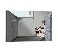 PIZKEEP Divertido póster de dibujos animados de una chica sexy Peeing in The Toilet Dormitorio 12 x 18 pulgadas (30 x 45 cm)