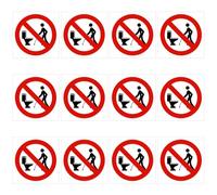 Pizsiea 12 Piezas Cartel Baño, Φ12,7 cm Señales de WC - Vinilo Autoadhesivo, con Protección UV, Antidecoloración y Resistente a la Intemperie para Interiores y Exteriores