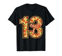 Pizza 13th Birthday 13 Years Old Fast Food Party Bday Girls Camiseta
