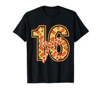 Pizza 16th Birthday 16 Years Old Fast Food Party Bday Girls Camiseta