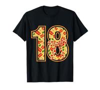 Pizza 18th Birthday 18 Years Old Fast Food Party Bday Girls Camiseta