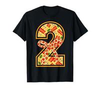 Pizza 2nd Birthday 2 Years Old Fast Food Party Bday Girls Camiseta
