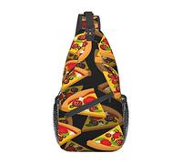 Pizza 3D Outfitter Tuff Camo Sling Bag, Mochila de Hombro Paquete de Pecho Causal Crossbody Daypack para Mujeres Hombres Senderismo Viajes