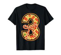 Pizza 3rd Birthday 3 Years Old Fast Food Party Bday Girls Camiseta