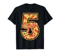 Pizza 5th Birthday 5 Years Old Fast Food Party Bday Girls Camiseta