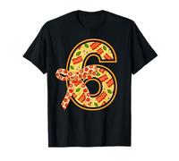 Pizza 6th Birthday 6 Years Old Fast Food Party Bday Girls Camiseta