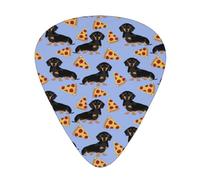 Pizza Comida Perro Salchicha Lindo,12 púas de guitarra, 3 grosores diferentes para guitarra acústica, bajo y ukelele