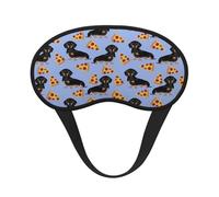 Pizza Comida Perro salchicha Lindo, Cubiertas oculares completas, antifaces para dormir que bloquean la luz, orejeras opacas para dormir