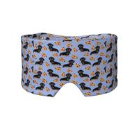 Pizza Comida Perro Salchicha Lindo,Máscara para ojos con bloqueo de luz y protección ocular completa para dormir, orejeras y ojos.