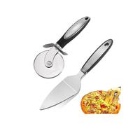 Pizza Cutters, Pizza Wheel Slicer Pizza Server Set with Non-slip Handle, Pizza Shovel Slicer Cut Wheel for Pizza Pies Cake Waffles Dough Cookies 2pack