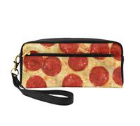 Pizza de peperoni, Bolsa de Maquillaje Bolsa de cosméticos Bolsa de Aseo de Viaje portátil Estuche de Cuero para Mujeres y niñas