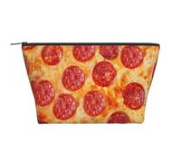 Pizza de peperoni Modelo 3D, Bolsa de artículos de tocador Bolsa de Maquillaje Bolsa de cosméticos Bolsa de artículos de tocador de Viaje portátil