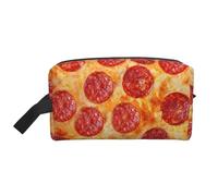 Pizza de peperoni Modelo 3D, Bolsa de Maquillaje Bolsa de cosméticos Bolsa de artículos de tocador de Viaje portátil Organizador de Bolsa de Maquillaje