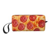 Pizza de peperoni Modelo 3D, Bolsa de Maquillaje Bolsa de cosméticos Bolsa de artículos de tocador de Viaje portátil Bolsa de Maquillaje