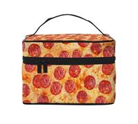 Pizza de peperoni Modelo 3D, Bolsa de Maquillaje Bolsa de cosméticos Bolsa de Aseo de Viaje portátil Estuche para lápices