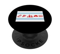 Pizza de Perro Caliente Bandera de Chicago Carne Italiana y Horizonte PopSockets PopGrip Adhesivo