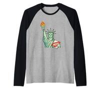 Pizza Estatua De La Libertad - Italiano Amante De La Comida Pizza Panadero Camiseta Manga Raglan