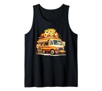 Pizza Food Truck Cheesy Slice, diseño Divertido Camiseta sin Mangas