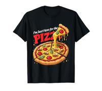 Pizza Funny Foodie Slice I'm Just Here For The Pizza Cat Camiseta