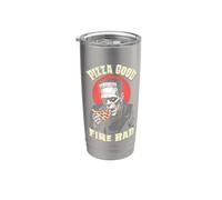 Pizza Good Fire Bad Funny Frankenstein Halloween Slice Chef Vaso térmico de acero inoxidable de doble pared