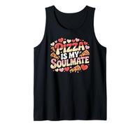Pizza is My Soulmate Funny Food Lover Foodie Hombres Mujeres Camiseta sin Mangas