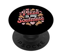 Pizza is my Soulmate Funny Foodie Food Lover Hombres Mujeres PopSockets PopGrip Adhesivo