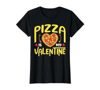 Pizza Is My Valentine for a Pizza Lover Camiseta gráfica económica, Mujer, Negro, M