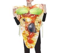 Pizza-Kostüm (Erwachsene) - Ein Hingucker Auf Jeder Mottoparty | Bequemes Food-Cosplay Aus Weicher Baumwolle Langanhaltenden Tragekomfort | Frauen, Männer Paare, Für Karneval, Weihnachtsfeiern, Geb