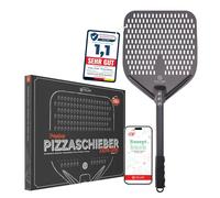 Pizza Lover Pala de pizza de premium perforada, 35 x 35 cm, de aluminio anodizado duro (antiadherente), para pizza casera, ideal para piedra de pizza, horno y barbacoa